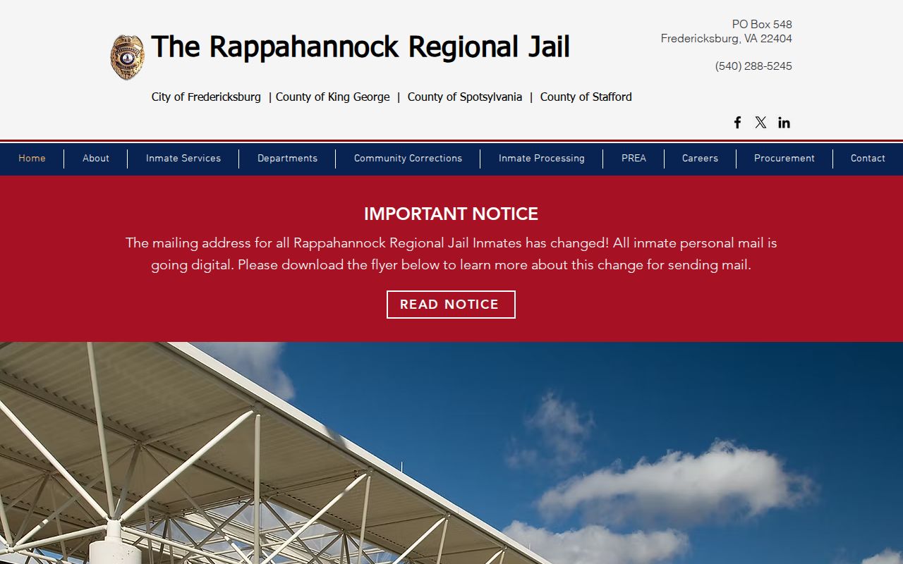 Rappahannock Regional Jail King George service area and release contacts